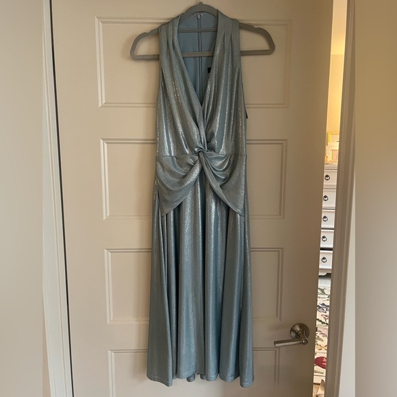 Pastel blue glam from Ralph Lauren ✨✨ NWT Foil-Print Cocktail Dress - Picture 5 of 12